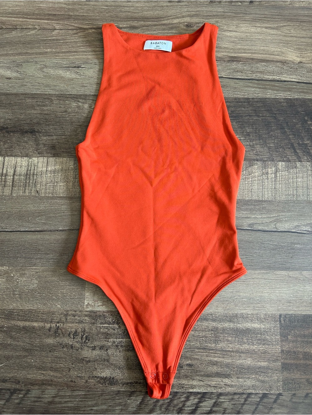 Aritzia Babaton High Neck Sleeveless Bodysuit in Vibrant Orange - Size XXS